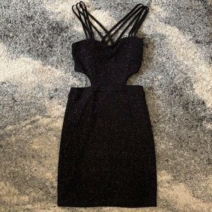 Black Shimmer Mini Dress
